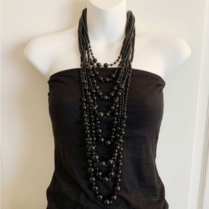 Black beaded necklace